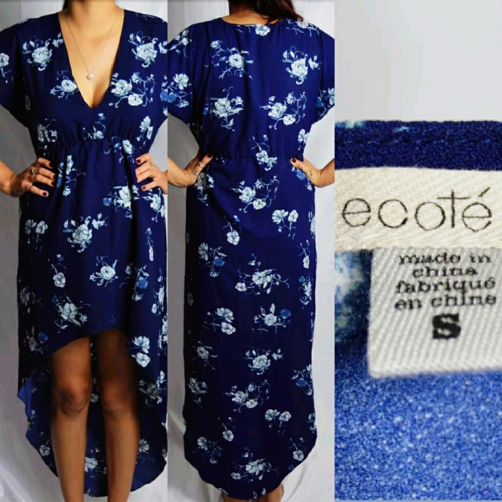 Urban Outfitters Ecote Floral Hi-Lo Maxi Dress SM